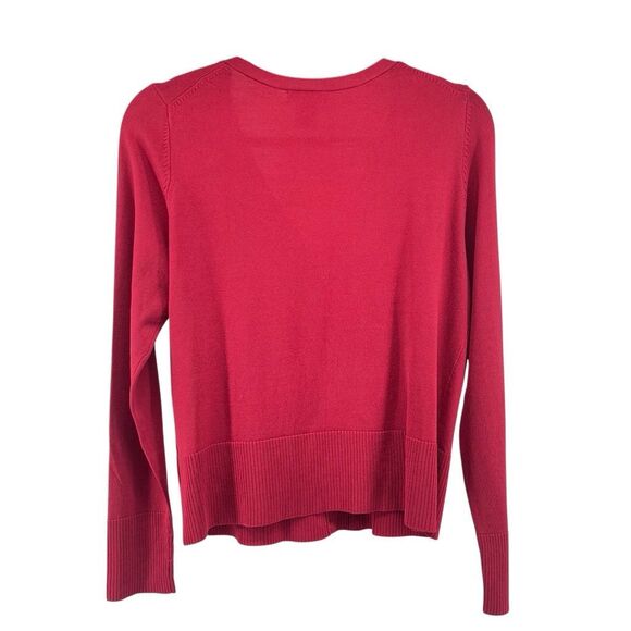 Worthington Women’s Red Knit Rayon Blend V-Neck Button Cardigan Sweater Large - Picture 2 of 12